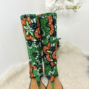 NAS Applique Akara Fabric High Knee Sandals.