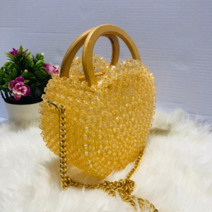Plastic square beads with a wooden handle